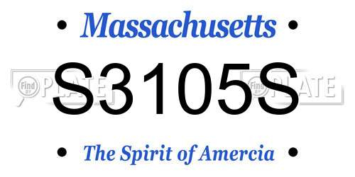 S3105S Massachusetts License Plate