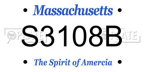 S3108B Massachusetts License Plate