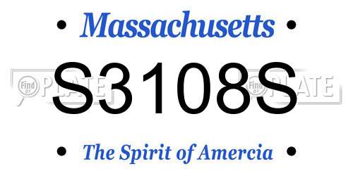 S3108S Massachusetts License Plate
