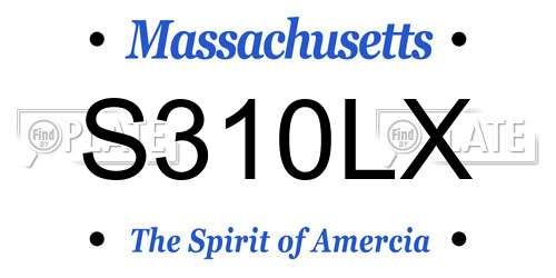 S310LX Massachusetts License Plate