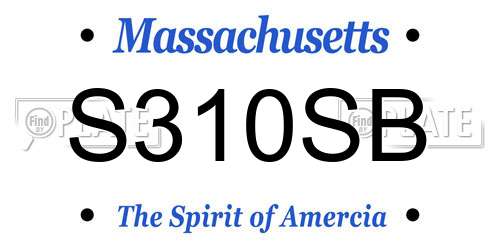 S310SB Massachusetts License Plate