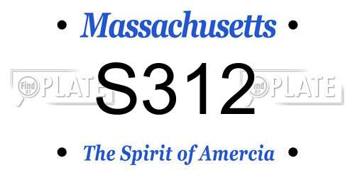 S312 Massachusetts License Plate