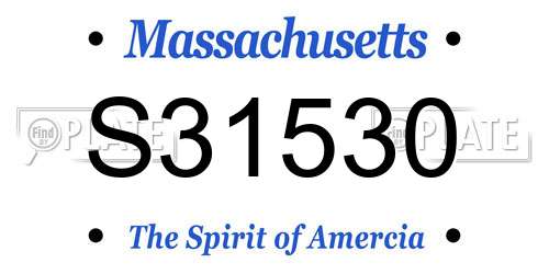 S31530 Massachusetts License Plate