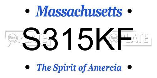 S315KF Massachusetts License Plate
