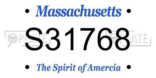 S31768 Massachusetts License Plate