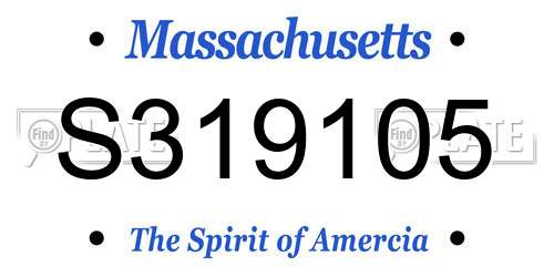 S319105 Massachusetts License Plate