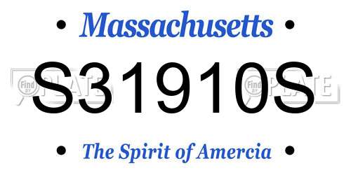 S31910S Massachusetts License Plate