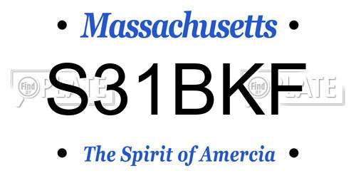 S31BKF Massachusetts License Plate