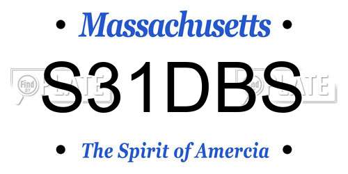 S31DBS Massachusetts License Plate
