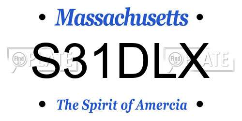S31DLX Massachusetts License Plate