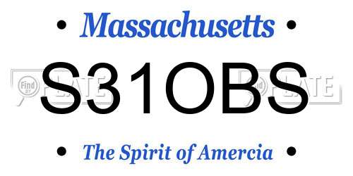 S31OBS Massachusetts License Plate