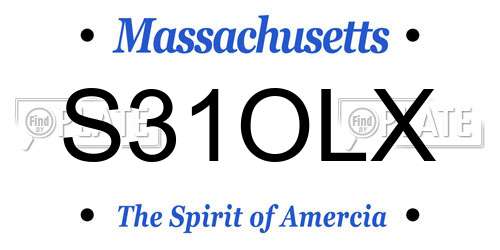 S31OLX Massachusetts License Plate