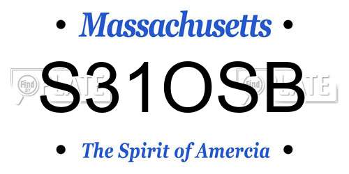 S31OSB Massachusetts License Plate