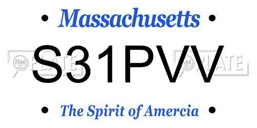 S31PVV Massachusetts License Plate