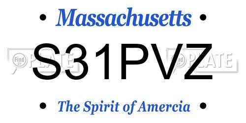 S31PVZ Massachusetts License Plate