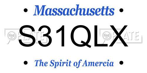 S31QLX Massachusetts License Plate