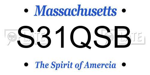 S31QSB Massachusetts License Plate