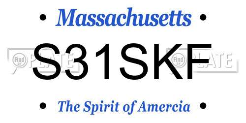 S31SKF Massachusetts License Plate