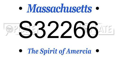 S32266 Massachusetts License Plate