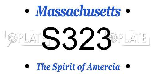 S323 Massachusetts License Plate