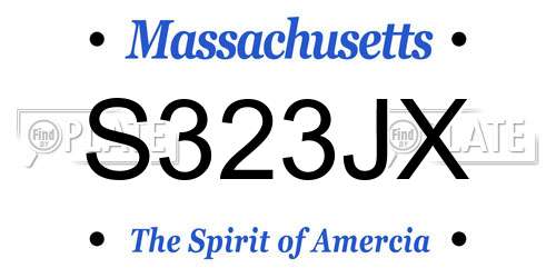 S323JX Massachusetts License Plate