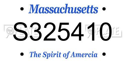 S325410 Massachusetts License Plate