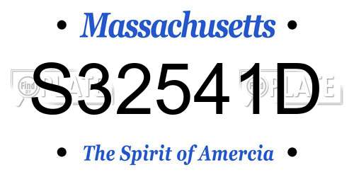 S32541D Massachusetts License Plate