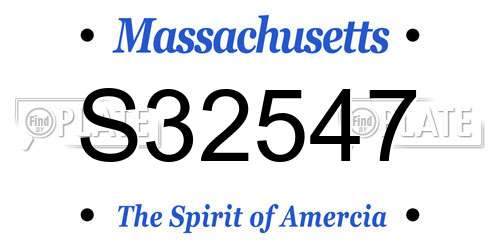 S32547 Massachusetts License Plate