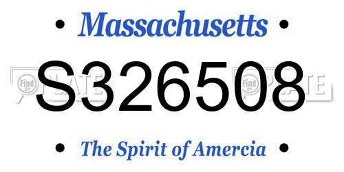 S326508 Massachusetts License Plate