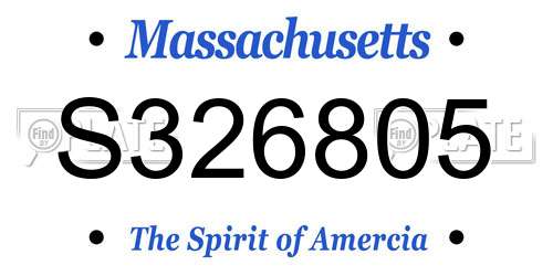 S326805 Massachusetts License Plate