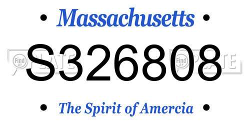 S326808 Massachusetts License Plate