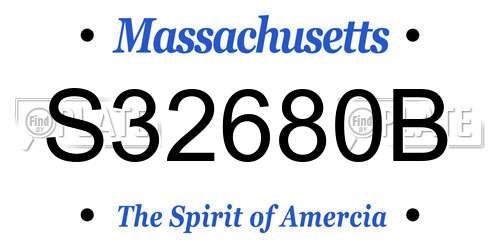 S32680B Massachusetts License Plate