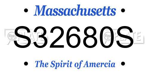 S32680S Massachusetts License Plate