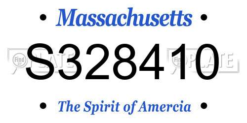 S328410 Massachusetts License Plate