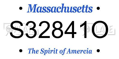 S32841O Massachusetts License Plate