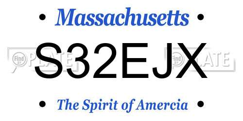 S32EJX Massachusetts License Plate