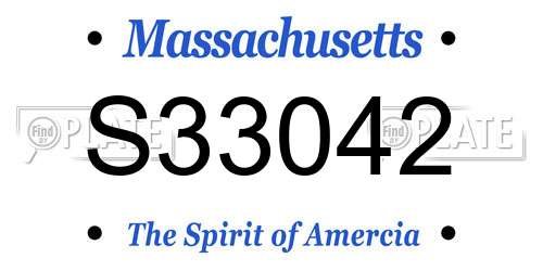 S33042 Massachusetts License Plate