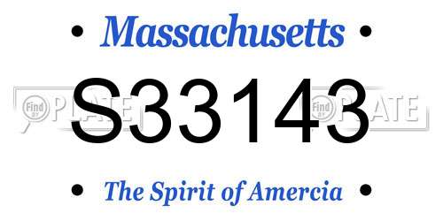 S33143 Massachusetts License Plate