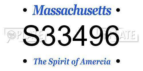 S33496 Massachusetts License Plate