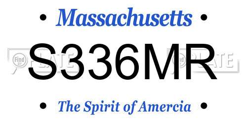 S336MR Massachusetts License Plate