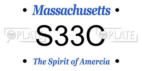 S33C Massachusetts License Plate