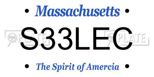 S33LEC Massachusetts License Plate