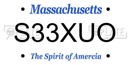 S33XUO Massachusetts License Plate
