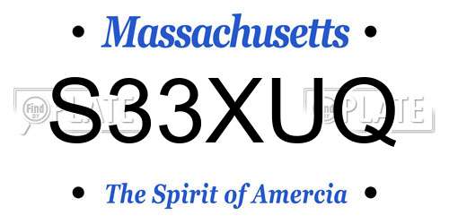 S33XUQ Massachusetts License Plate