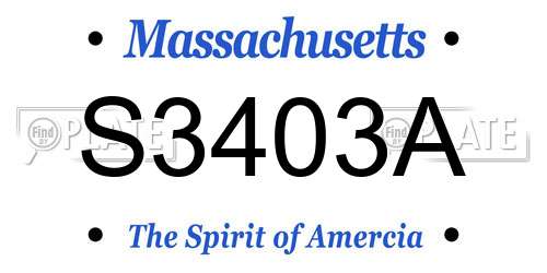 S3403A Massachusetts License Plate
