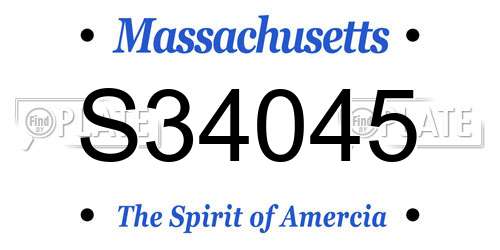S34045 Massachusetts License Plate