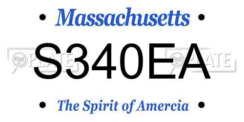 S340EA Massachusetts License Plate