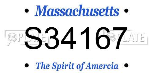 S34167 Massachusetts License Plate