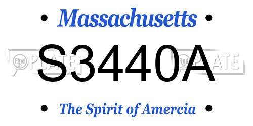 S3440A Massachusetts License Plate
