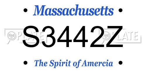 S3442Z Massachusetts License Plate